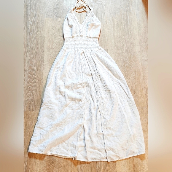 Seaspice Dresses & Skirts - Seaspice Peruvian cotton white cover up tunic dress size S Bohemian Beach